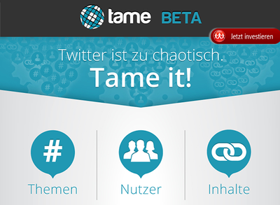 Tame - Das Google für Twitter