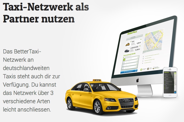 BetterTaxi öffnet Taxi-Netzwerk für Partner-Unternehmen