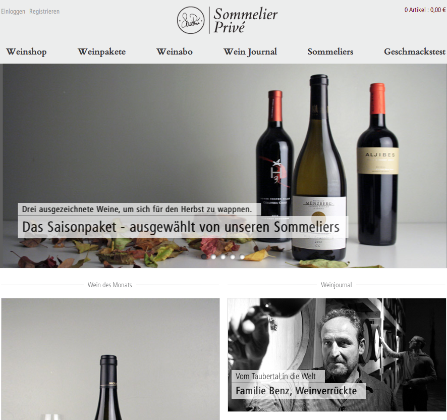 Neues Design der Homepage von Sommelier Privé verbessert die Conversion-Rate